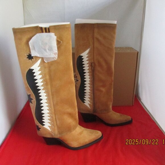 Zodiac Rowena-Wings Faux Leather Western Boots $169 - US Size 5 - Caramel - 1356 - Picture 7 of 13